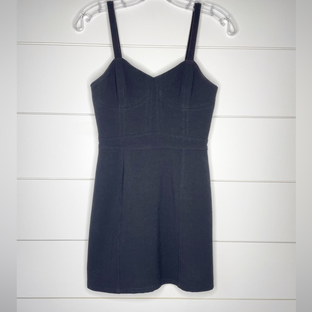 Urban Outfitters Sparkle & Fade Black Corset Rear Cut Out Mini Dress Size XS